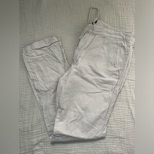Men’s beige/tan linen straight leg pants, size 34x34